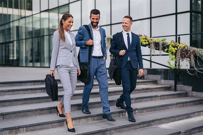 Young professionals exploring business